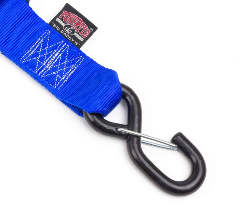 PowerTye Cam Buckle Tie Down Straps â€“ 2 inch x 12ft Straps with Latch Hooks â€“ Ideal for Motorcycle, ATV, Trailers, and Truck Bed Cargo â€“ 600 lb WLL & 1,800 lb Break Strength â€“ USA Made, Blue (Pair) - Image 3